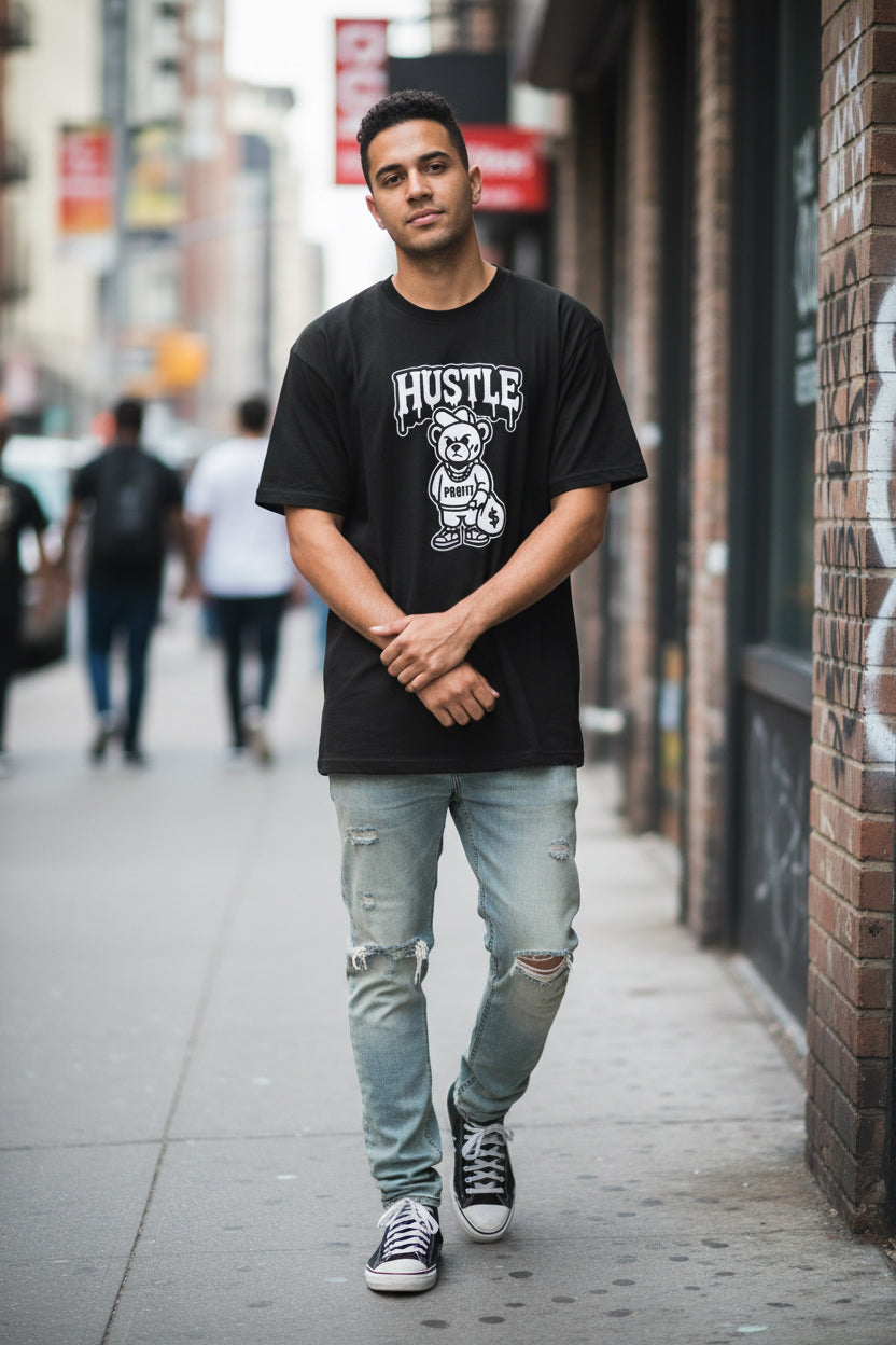 Profit hustle bear tee